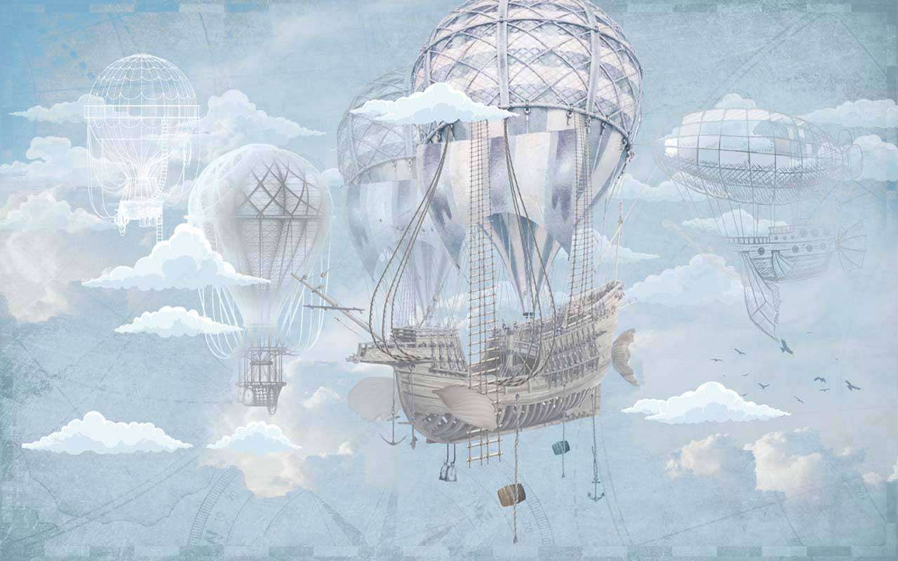 Фотообои в интерьере летучий корабль  13-151 фото