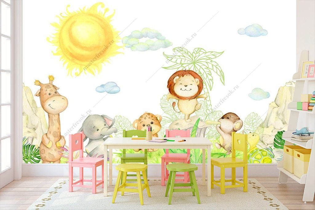 Фотообои Животные на солнечной полянке  12-1323