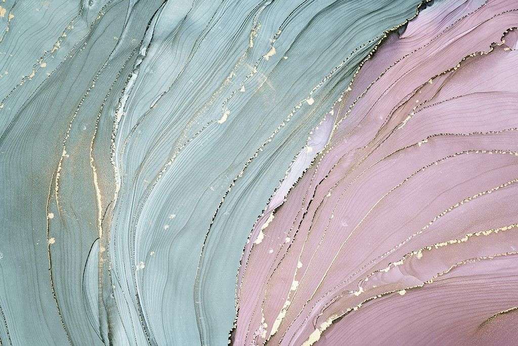 Фотообои в интерьере в спальню мраморный фон с золотом  9-1842 фото