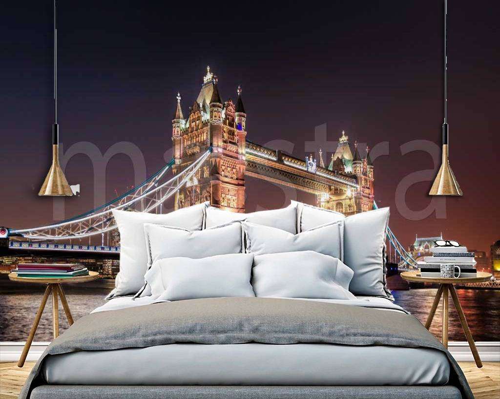 Фотообои в интерьере тауэрский мост поздним вечером  9-532 фото