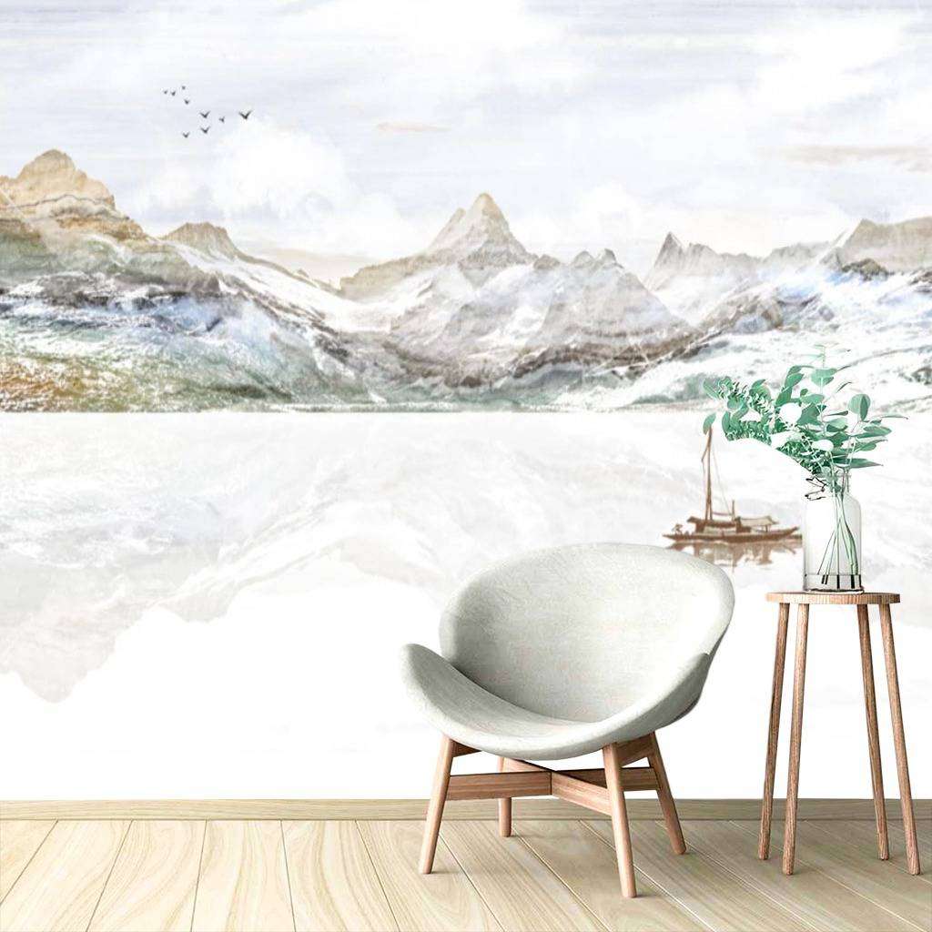 Фотообои в интерьере горы в отражении  15-664 фото