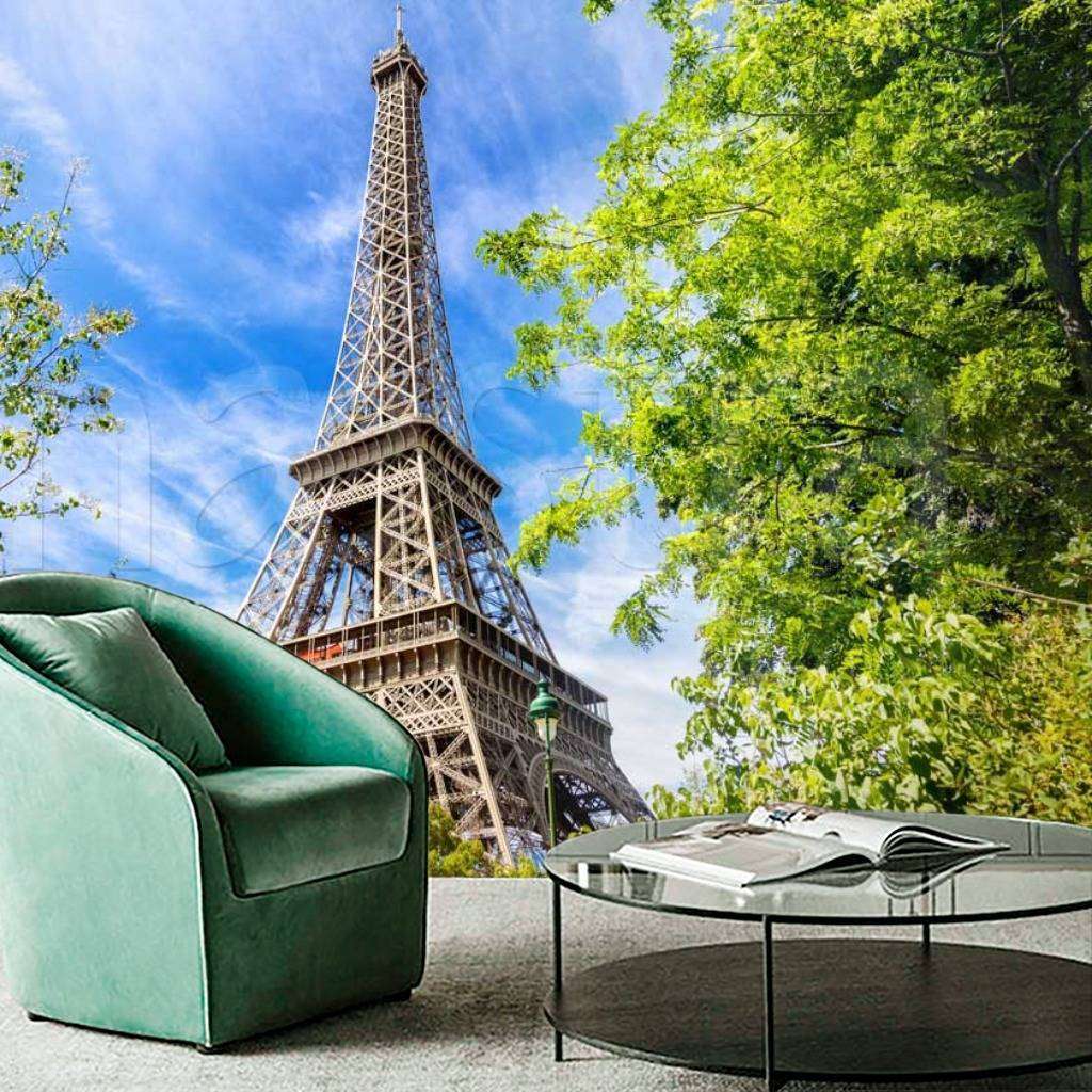 Фотообои Бесшовные обои на стену:  Эйфелева башня вид снизу. Артикул: 9-750  