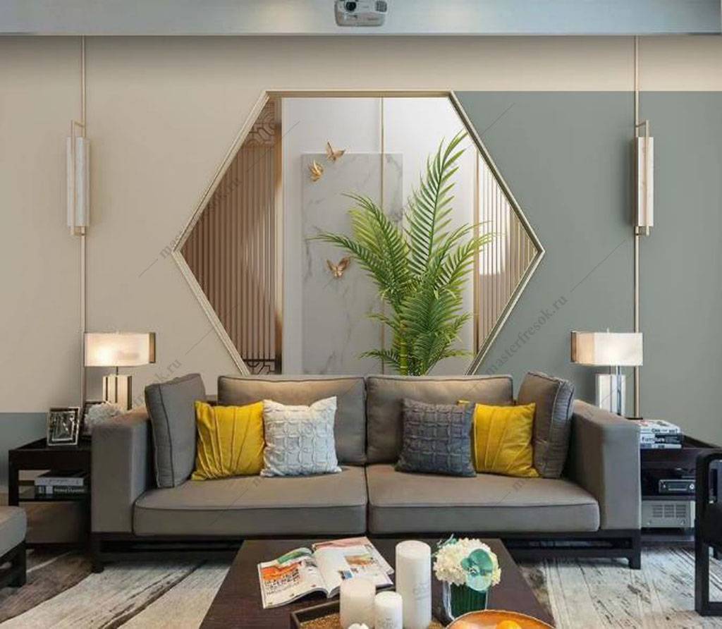 Фотообои Многоугольное дизайнерское зеркало  16-050