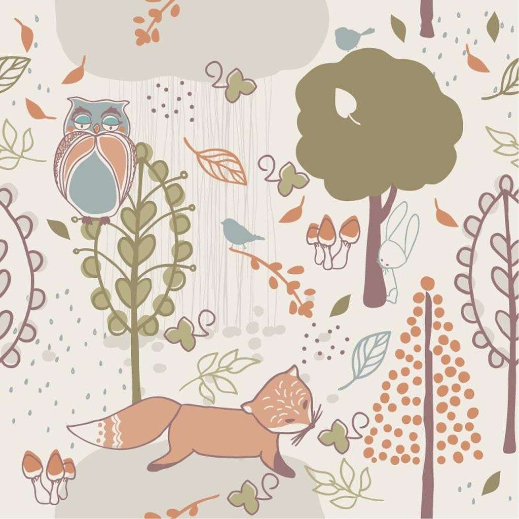 Фотообои в интерьере звери в осеннем лесу  14-408 фото