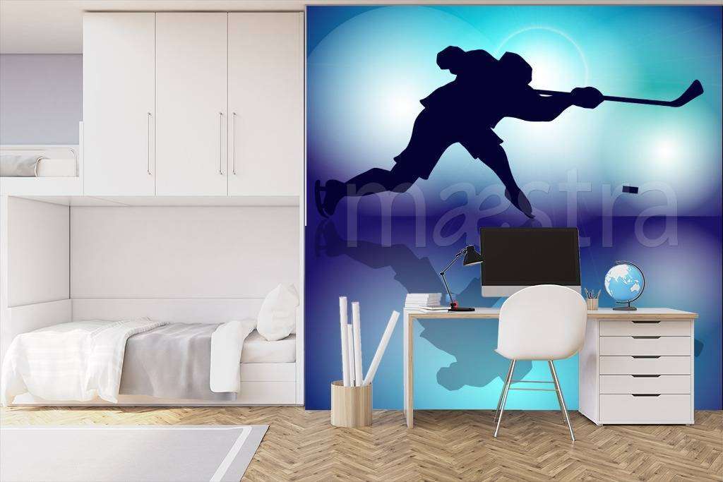 Фотообои в интерьере удар по шайбе  12-566 фото