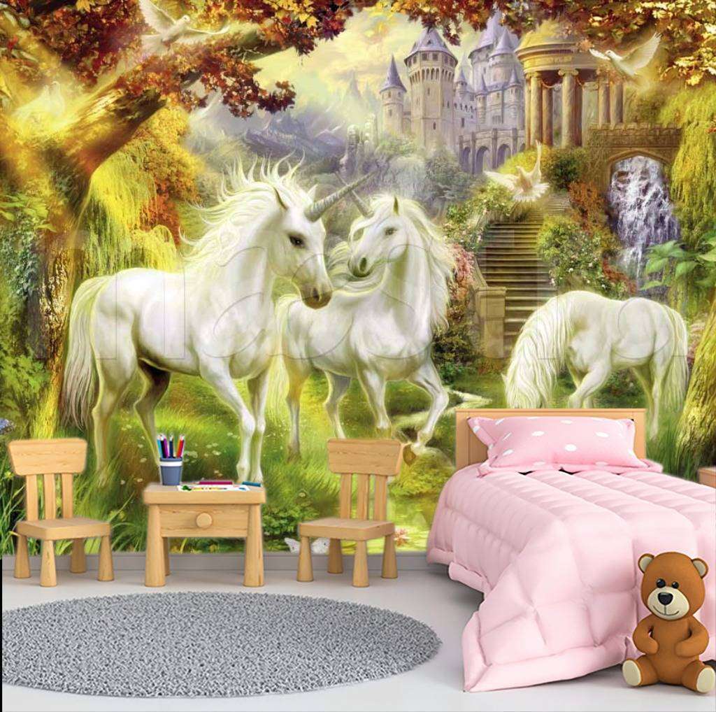 Фотообои Бесшовные обои на стену:  Сказочный единорог. Артикул: 11-007  