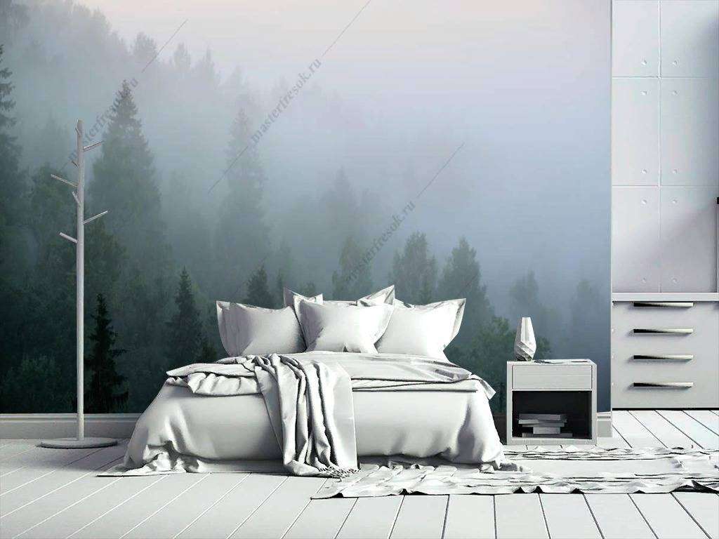 Фотообои в интерьере рассвет в тумане  9-1166 фото