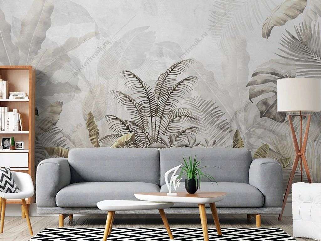 Фотообои в интерьере тропический серый лес  9-1865 фото