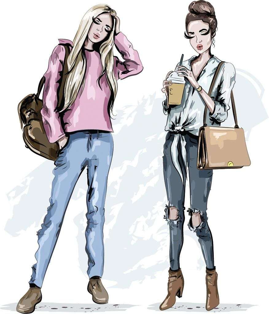 Фотообои в интерьере модные подружки  12-1381 фото