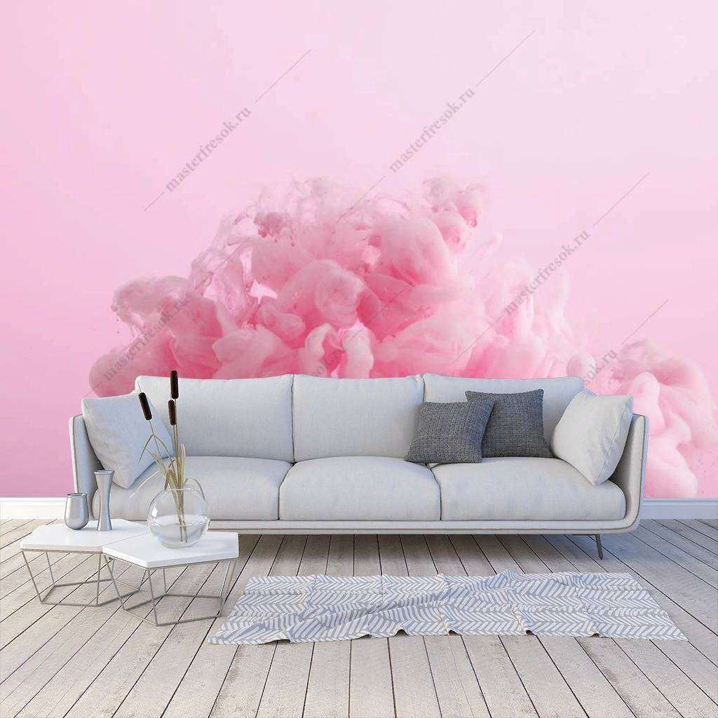 Фотообои в интерьере розовые облака  9-1146 фото