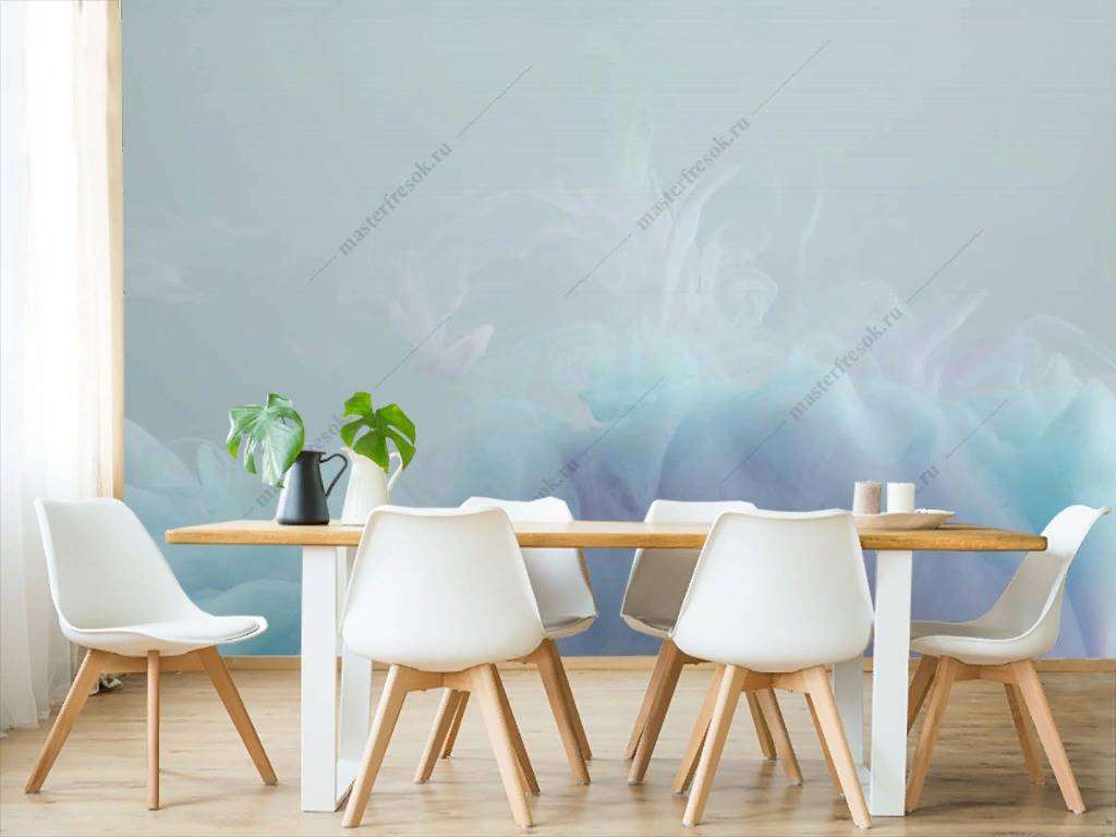 Фотообои в интерьере бирюзовый фон  9-1147 фото