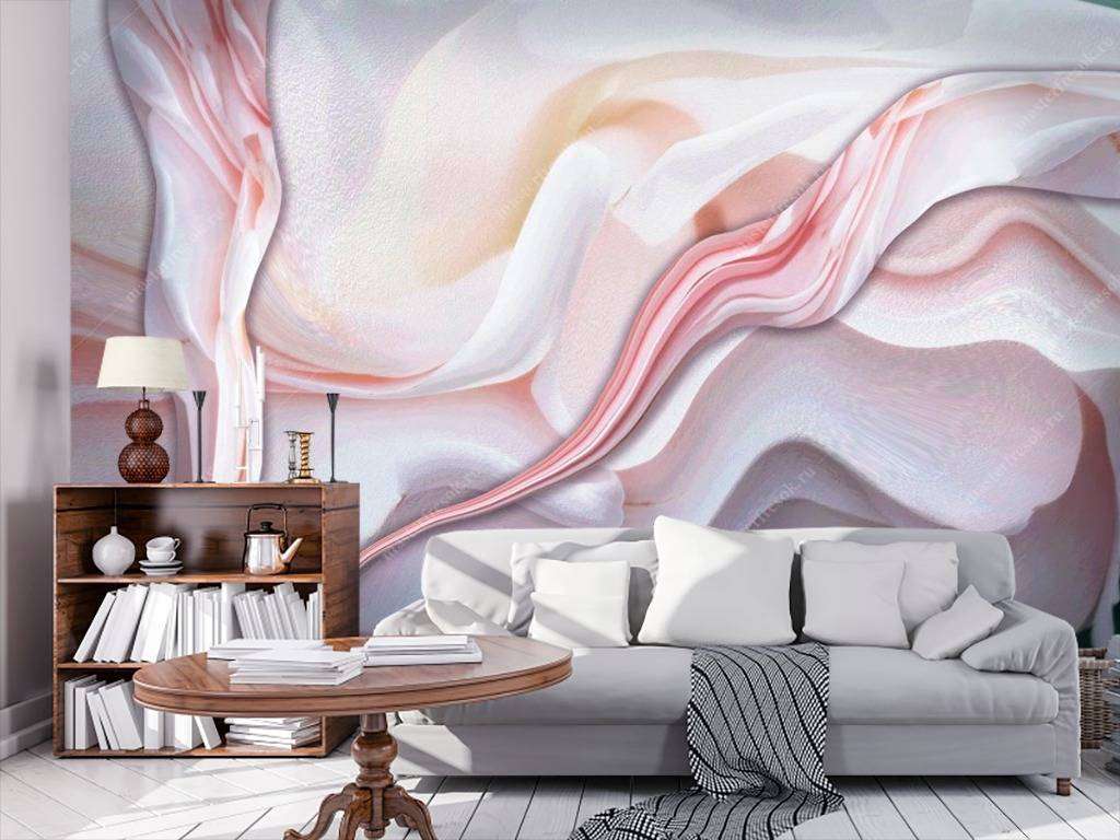 Фотообои в интерьере розовая абстракция  13-092 фото
