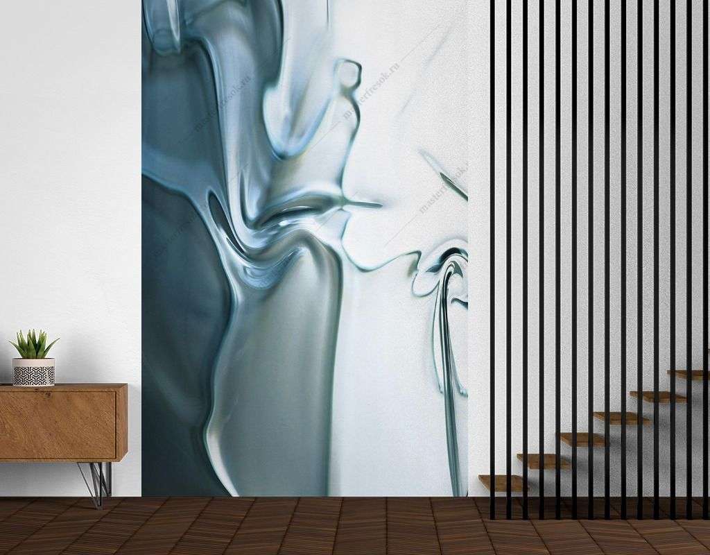 Фотообои в интерьере серебрянная жидкость  9-1596 фото