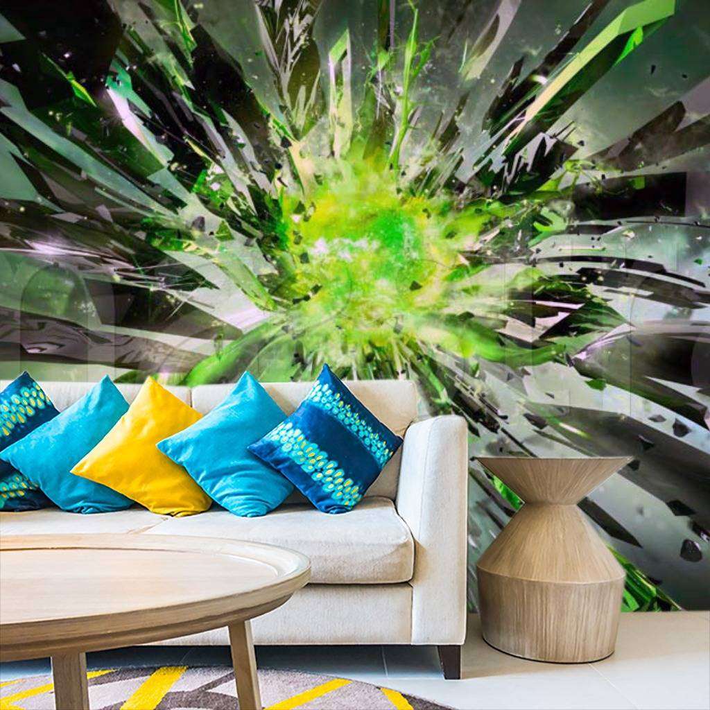 Фотообои Абстракция зеленый цветок  4-294