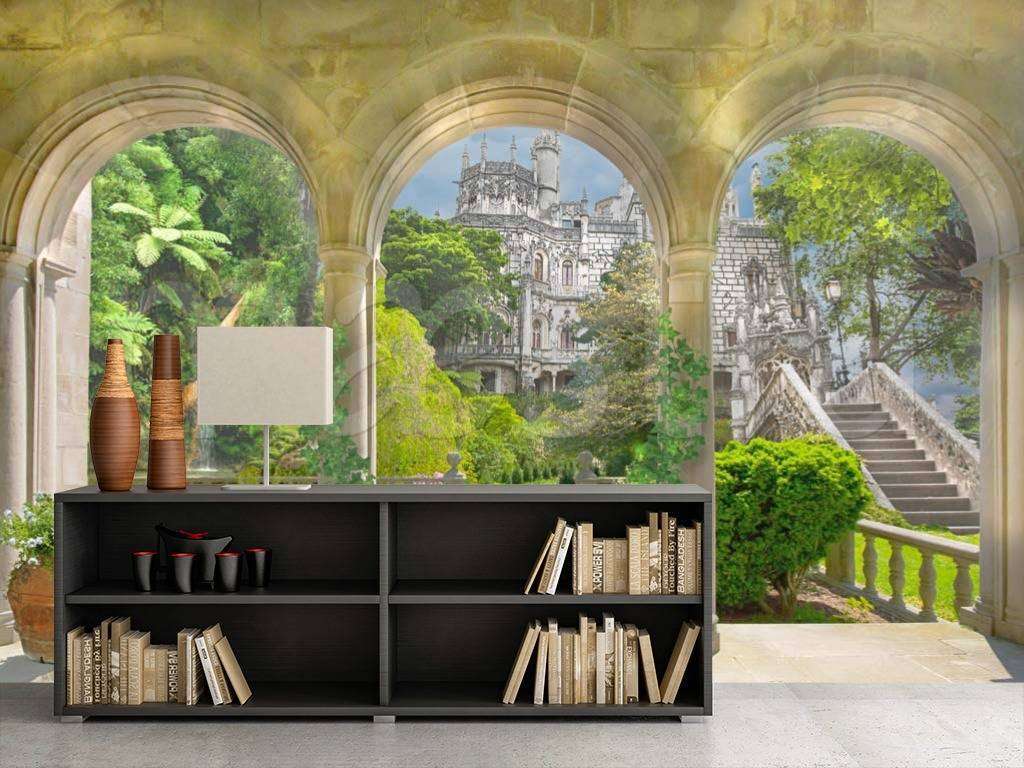 Фотообои в интерьере парк в старинном замке  5-076 фото