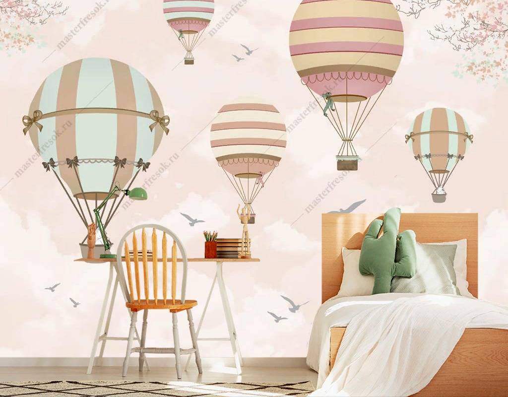 Фотообои Воздушные шары на бежевом фоне  14-159