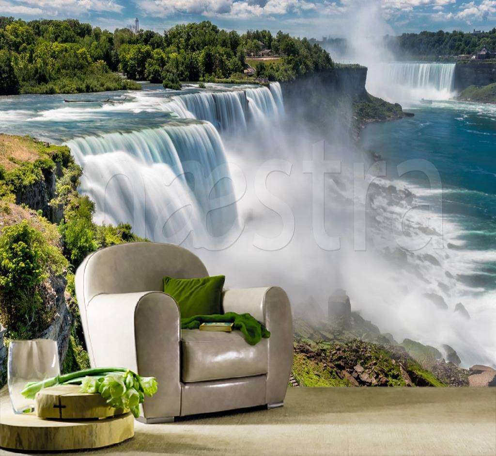 Фотообои в интерьере водопад ниагара в нью-йорке  9-873 фото