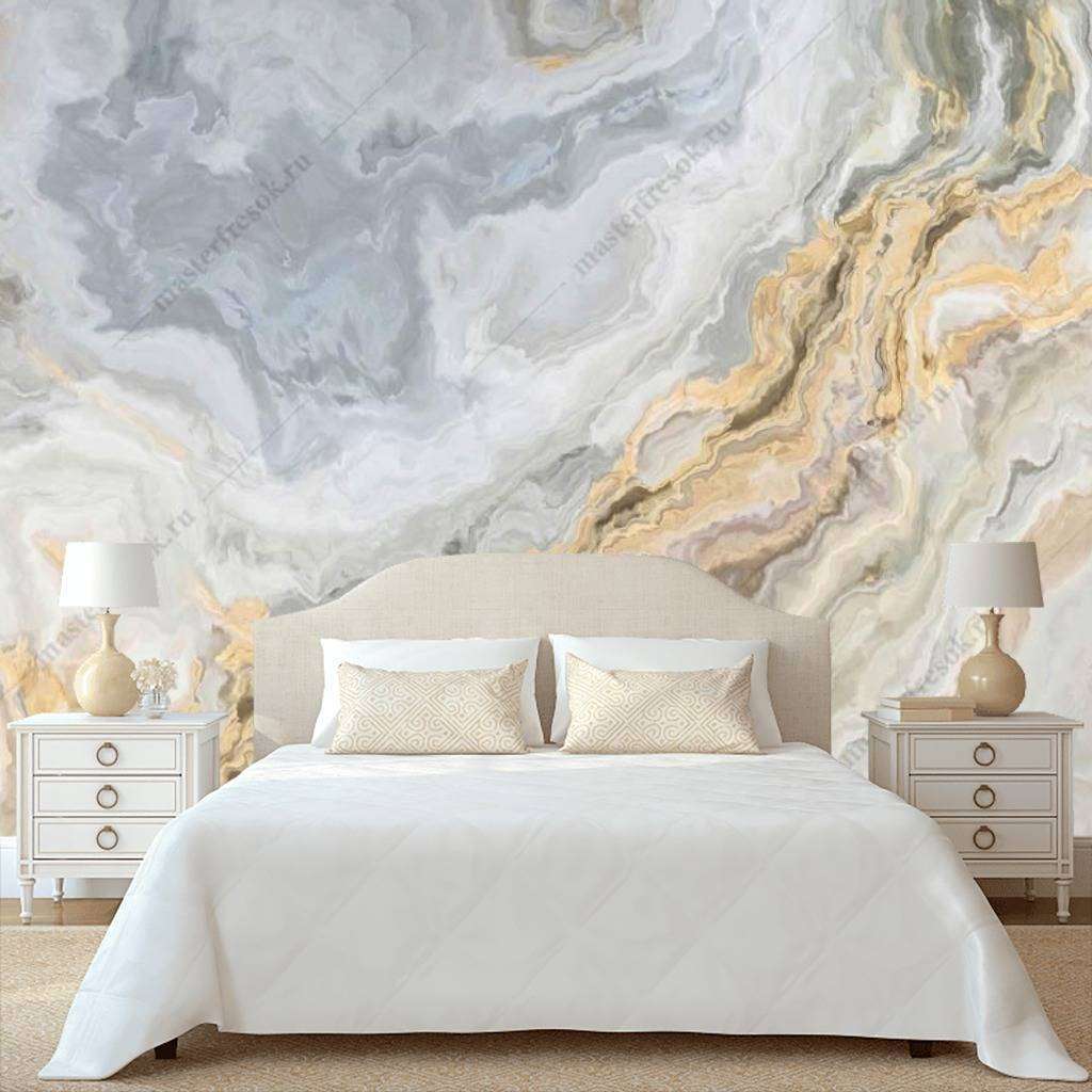 Фотообои Бесшовные обои на стену:  Мрамор с золотом. Артикул: 9-1059  