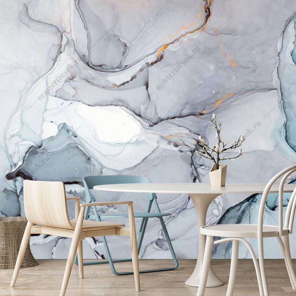 Фотообои в интерьере флюид арт акварель  9-1019 фото