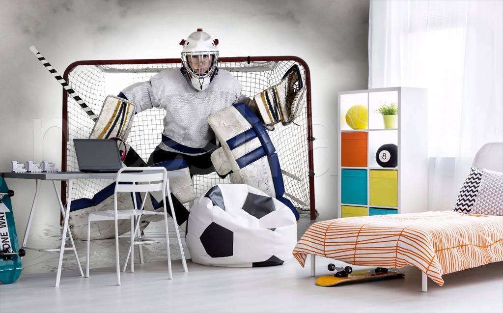 Фотообои в интерьере вратарь в защите  12-560 фото