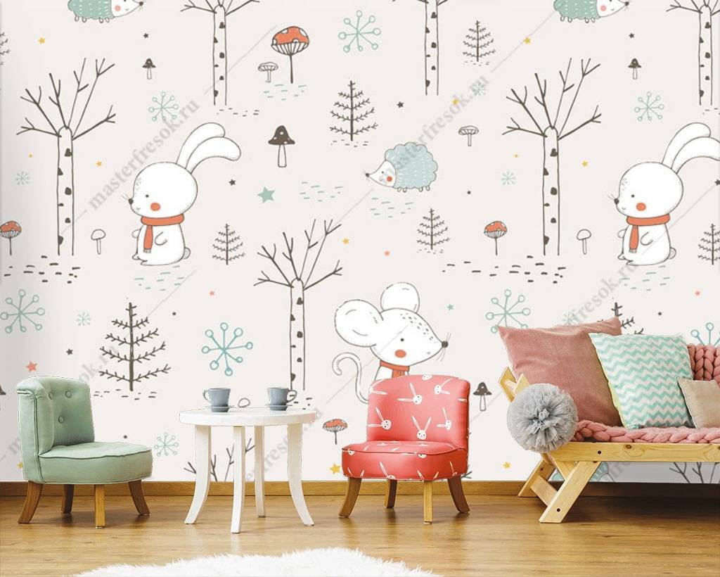 Фотообои Елочки и мышки  12-661