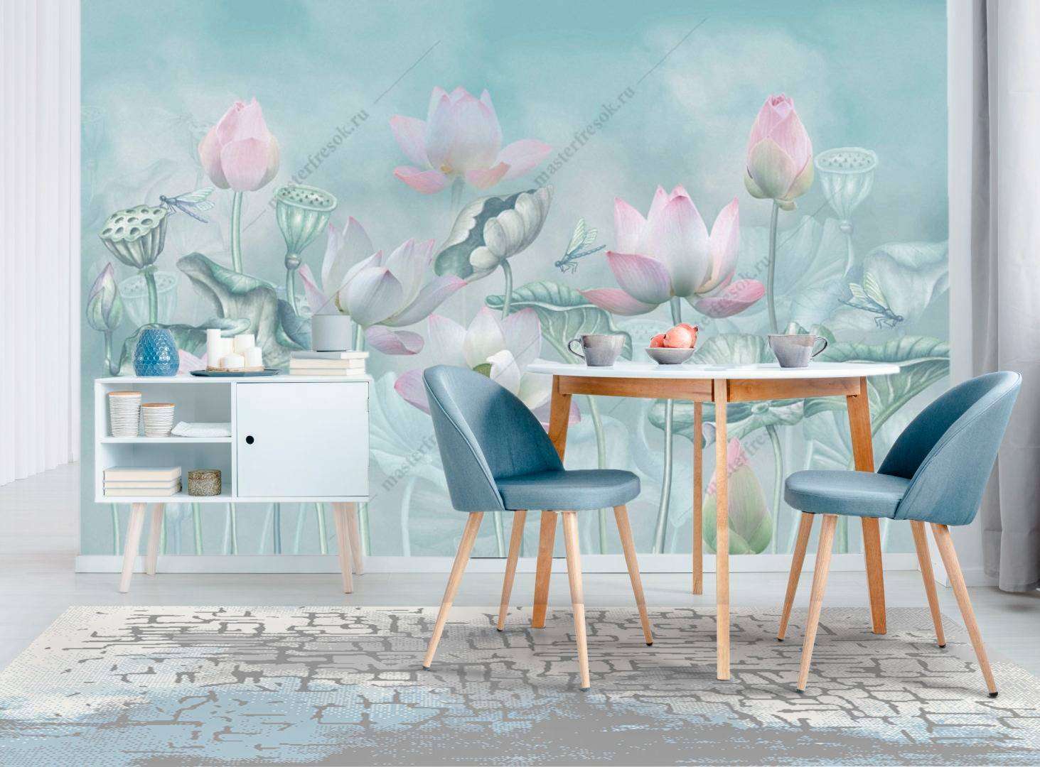 Фотообои Бесшовные обои на стену:  Лотос. Артикул: 13-141  