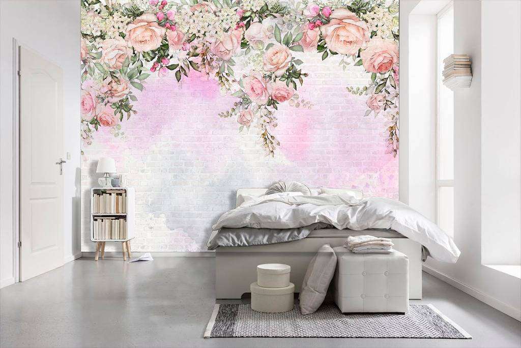 Фотообои Бесшовные обои на стену:  Акварельные цветы. Артикул: 13-064  