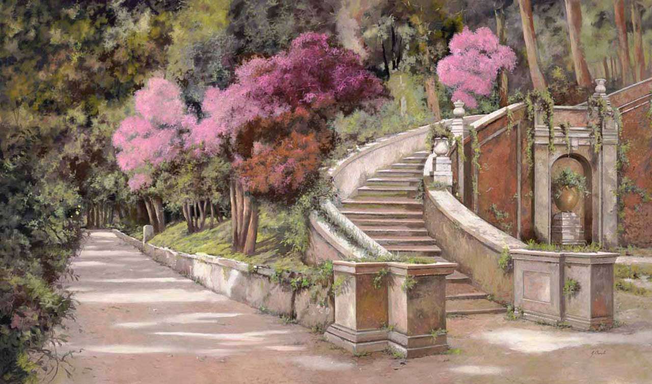 Фотообои в интерьере парк с лестницей вверх  8-018 фото