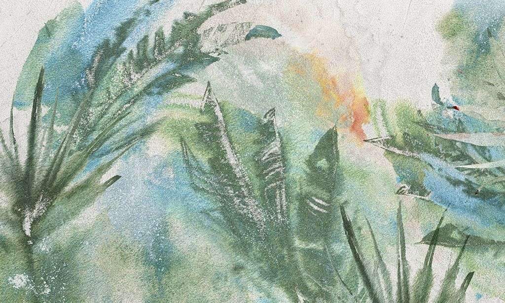 Фотообои в интерьере листья абстракция  9-1984 фото