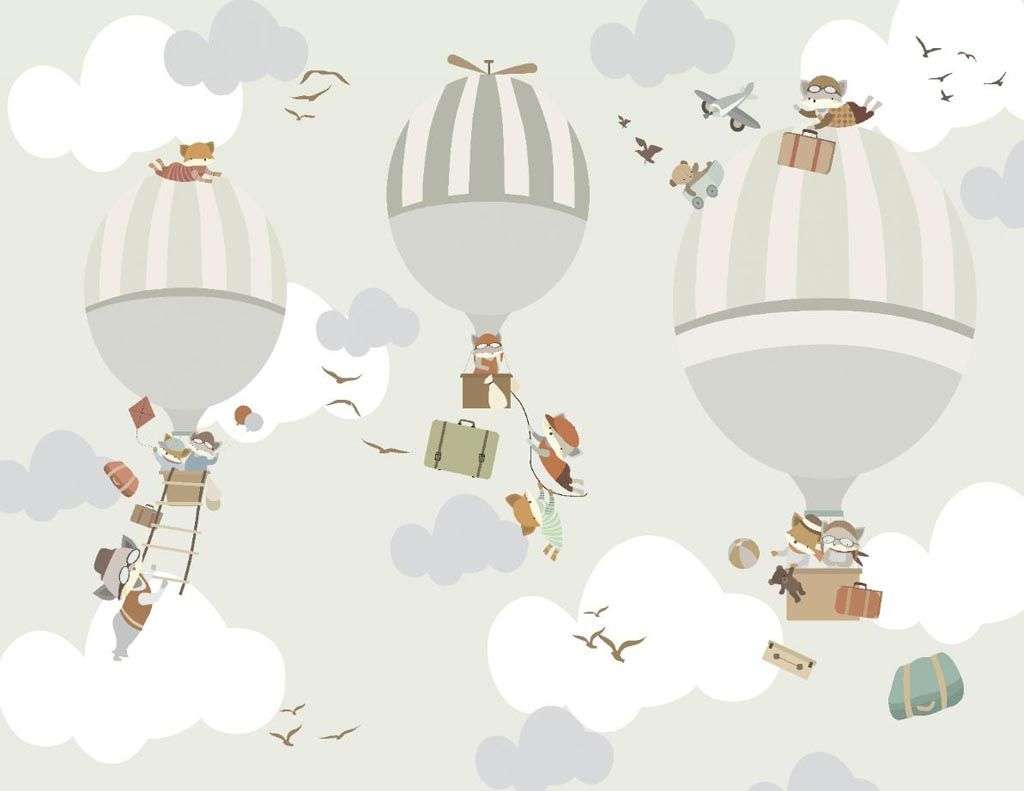 Фотообои в интерьере мультяшный воздушный шар  14-234 фото