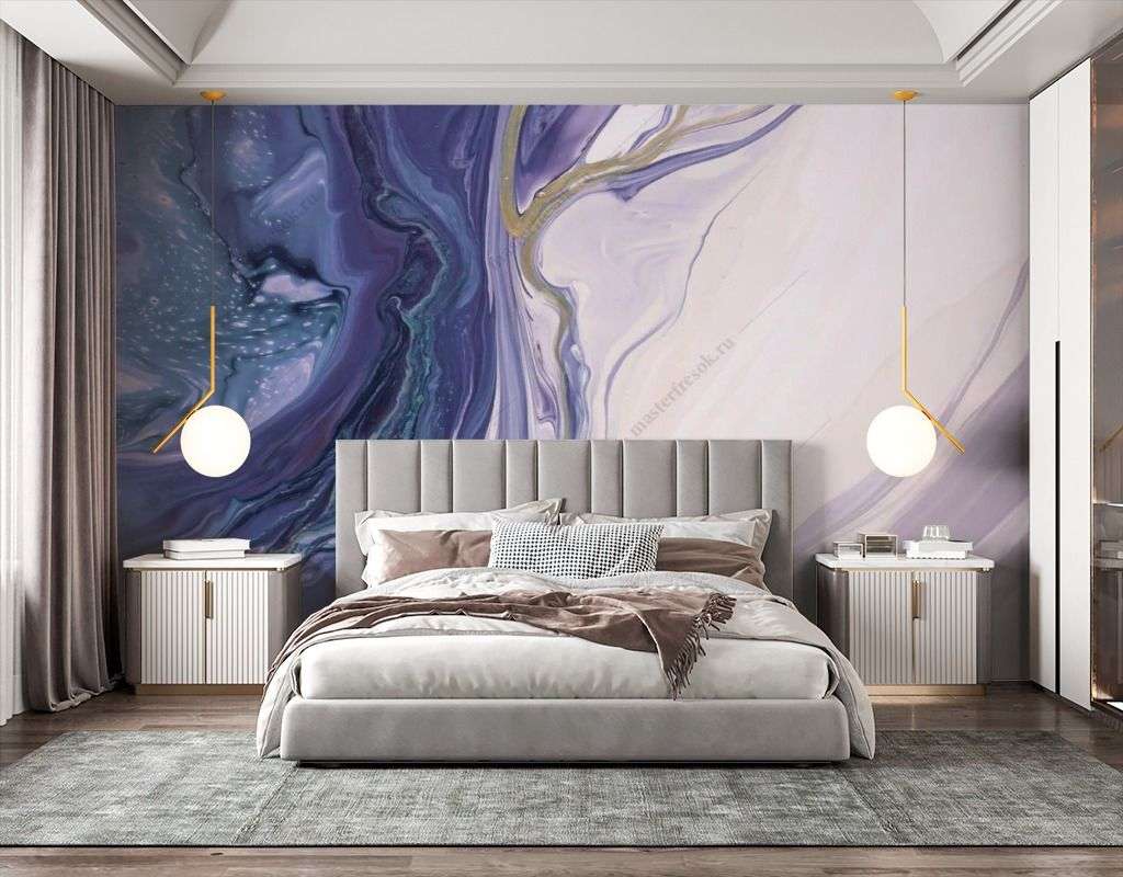 Фотообои в интерьере фиолетовая глазурь  9-1663 фото