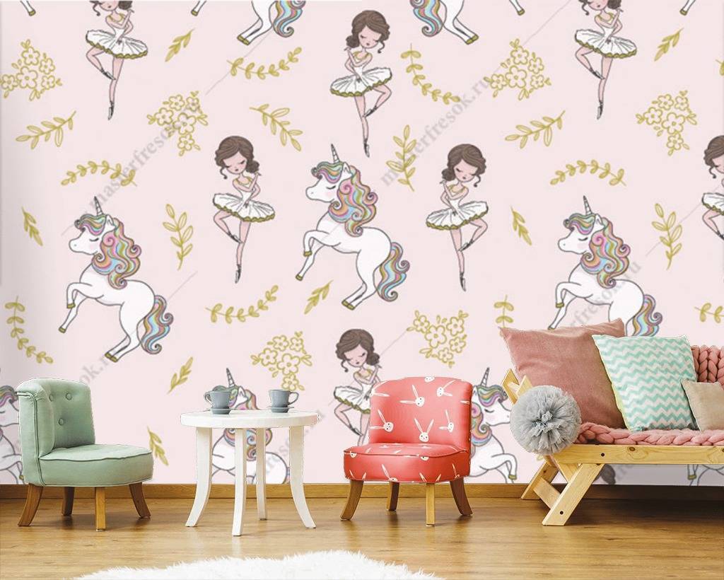 Фотообои Балерины и единороги  12-674