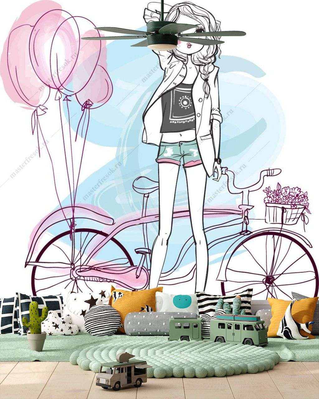 Фотообои в интерьере лето девушки  12-1248 фото