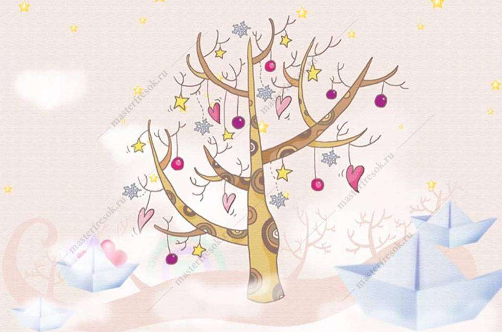 Фотообои в интерьере волшебное дерево  16-012 фото