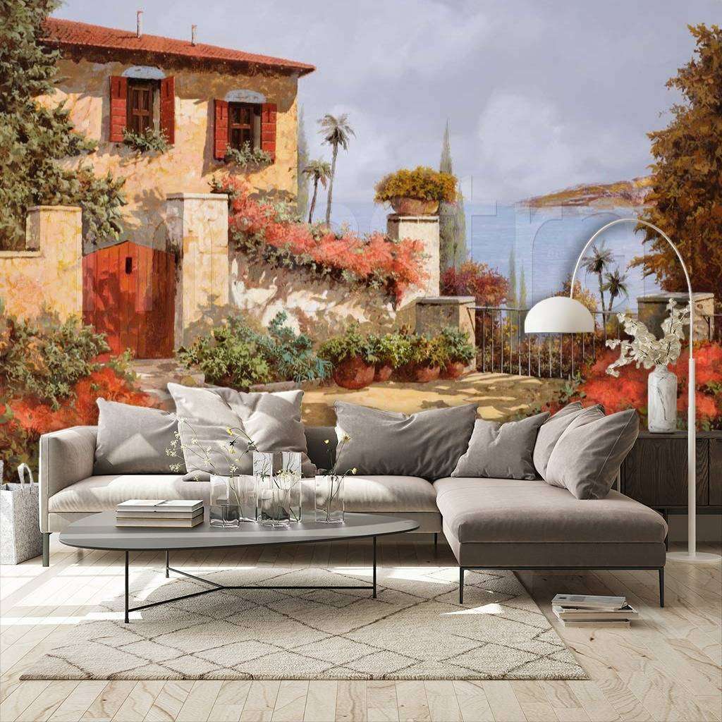 Фотообои Очаровательный дворик у моря  8-070