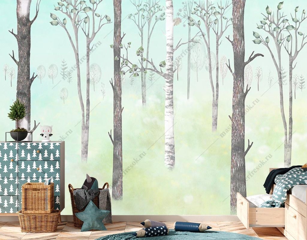 Фотообои в детскую русский лес   12-1594