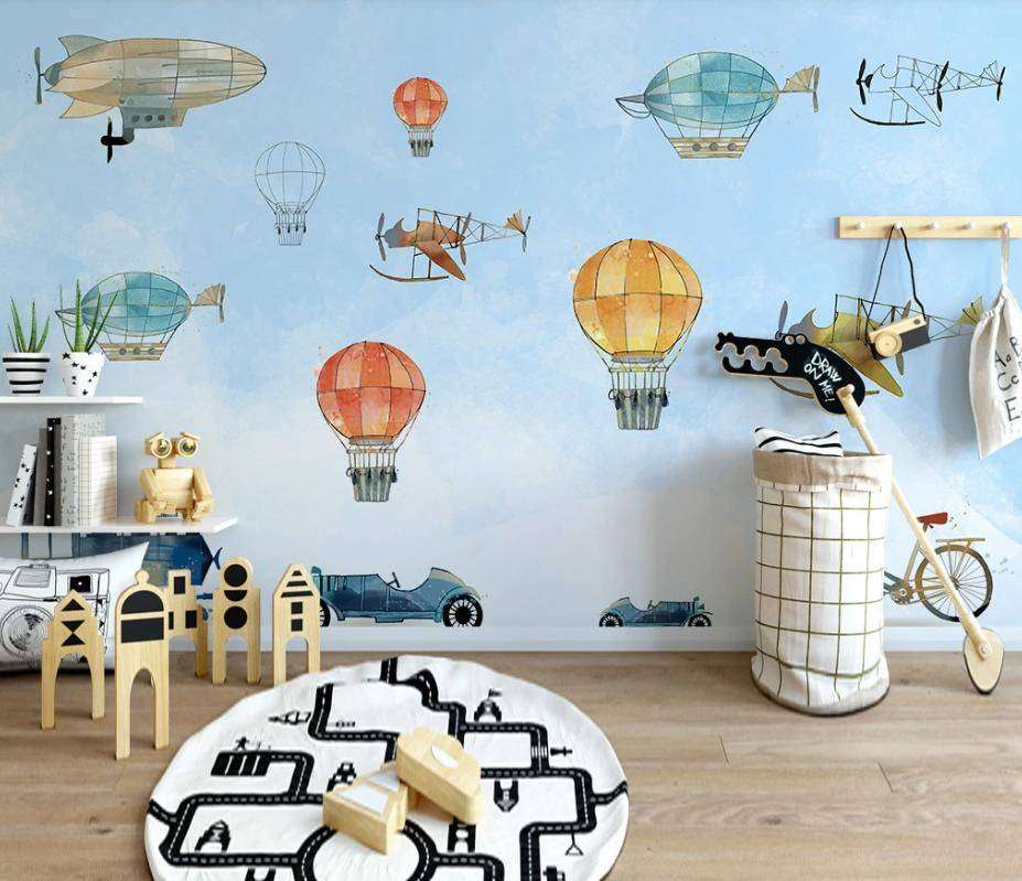 Фотообои в интерьере техника для малышей  15-302 фото