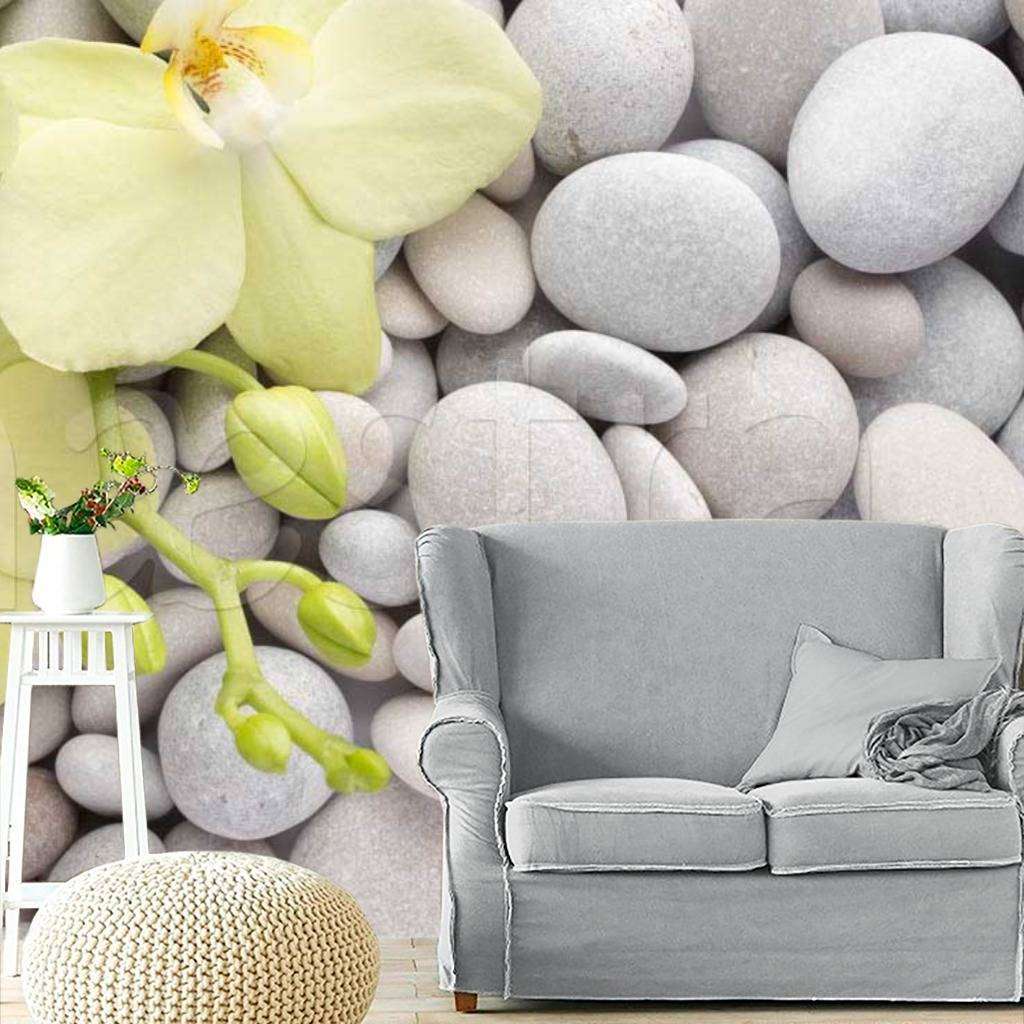 Фотообои Светлая орхидея на камнях  10-203