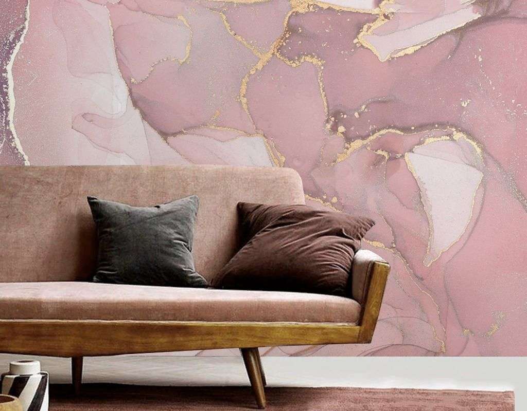 Фотообои в интерьере флюид арт пудровый  9-2030 фото