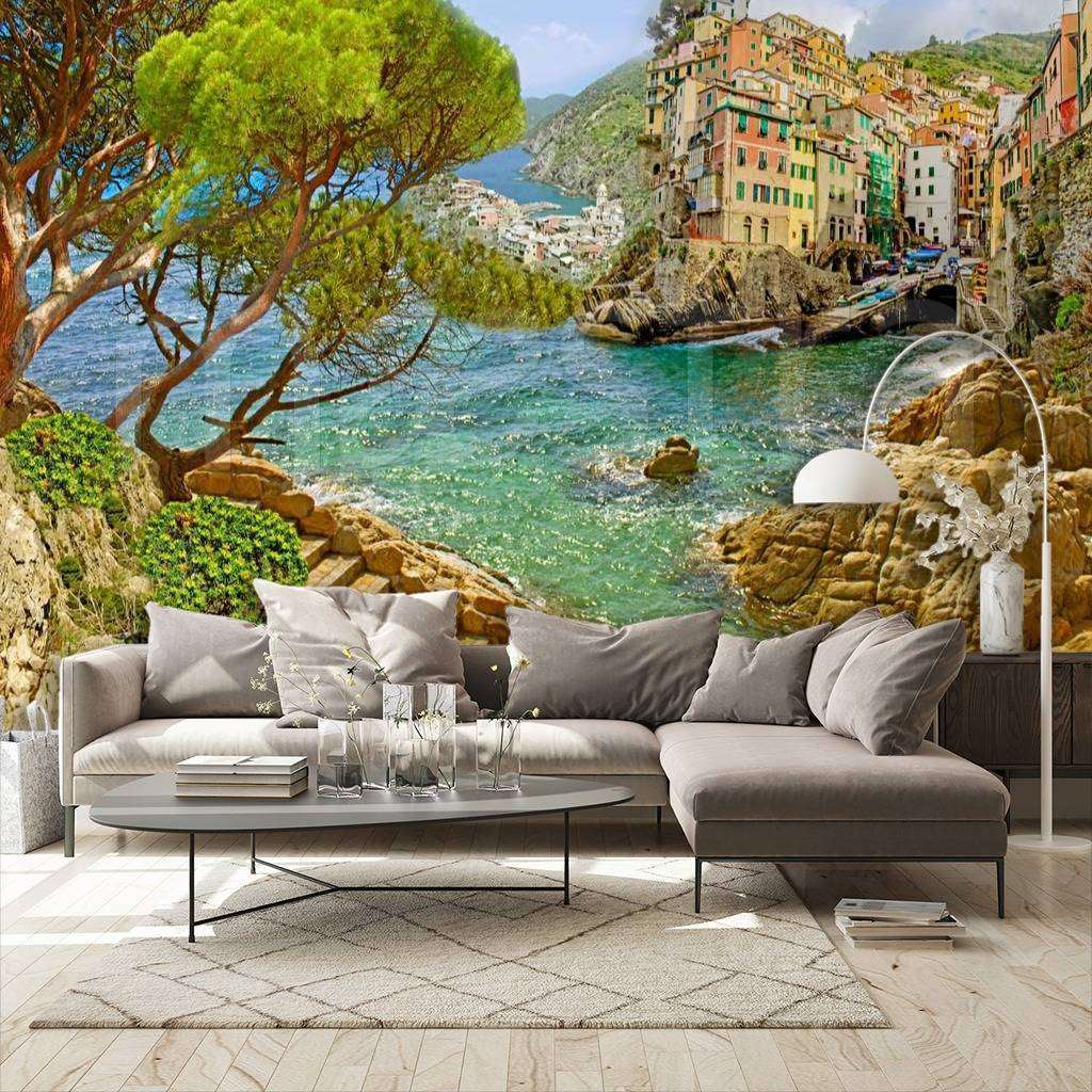 Фотообои Бесшовные обои на стену:  Город в заливе. Артикул: 5-038  