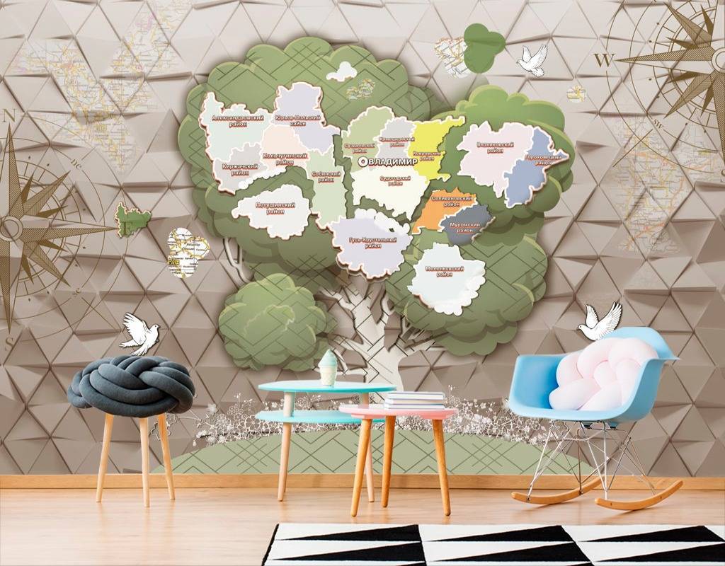 Фотообои Владимир - карта  13-071