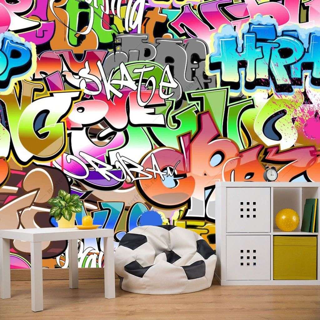 Фотообои в интерьере настенное граффити  12-1285 фото