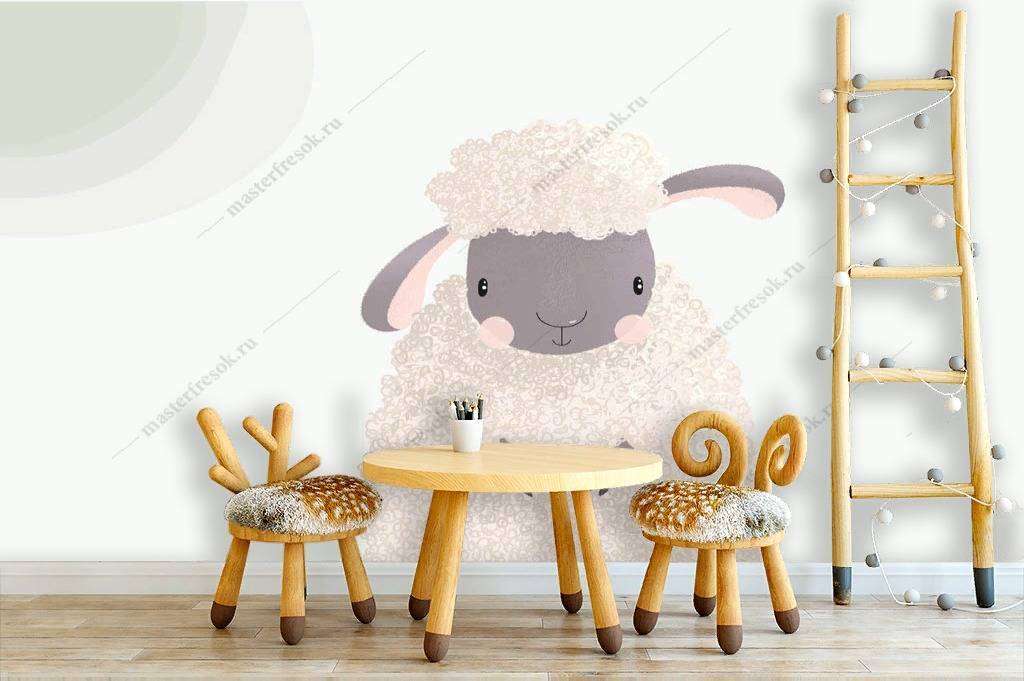 Фотообои в интерьере барашек  12-876 фото