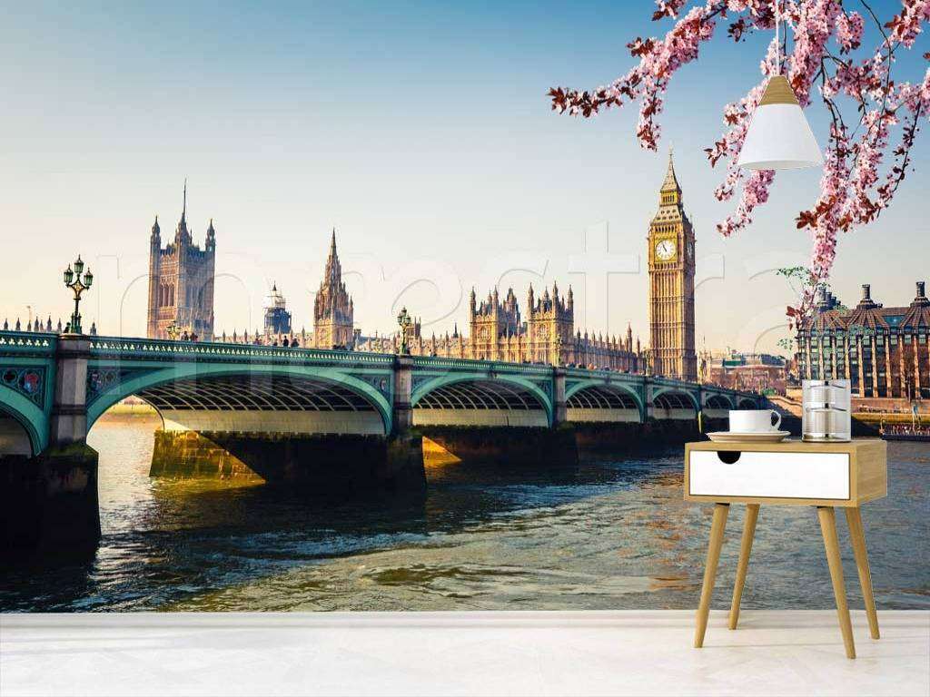 Фотообои в интерьере цветущий лондон  9-549 фото