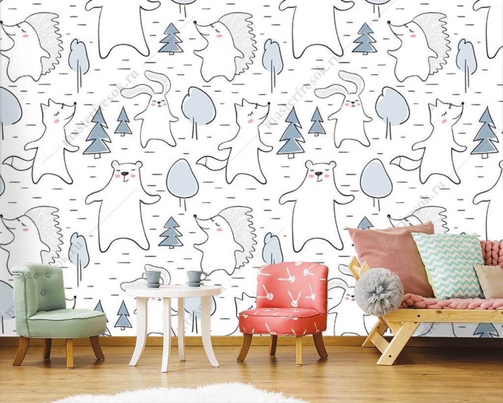 Фотообои Мишки в лесу  12-673