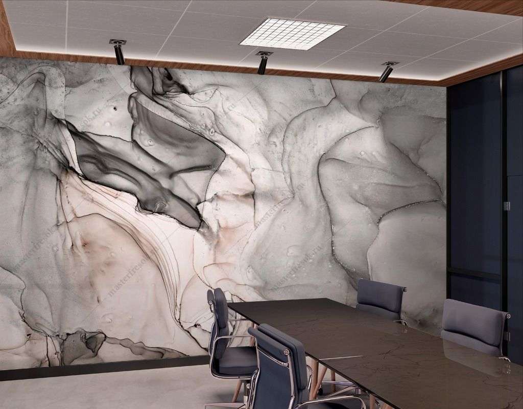 Фотообои в интерьере разводы чернилами  9-1551 фото