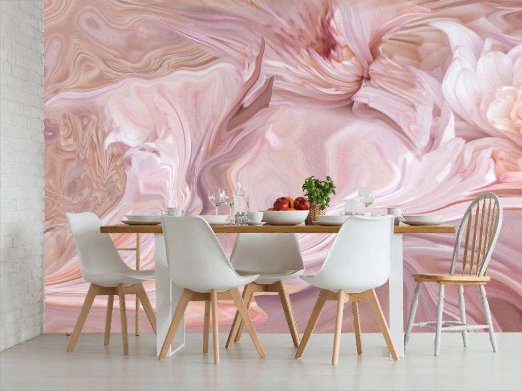 Фотообои в интерьере розовый шелк  13-308 фото