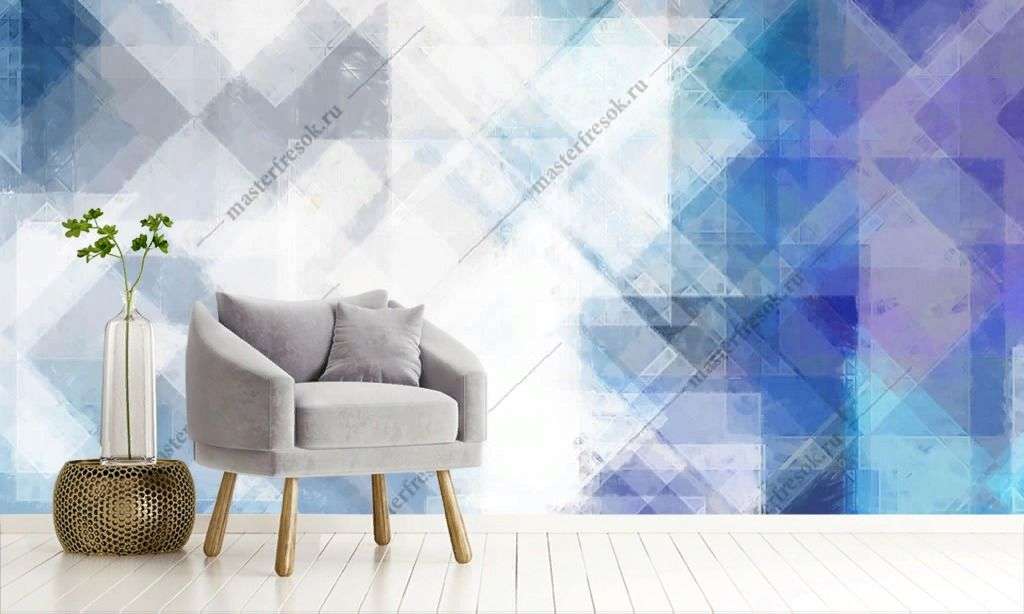 Фотообои в интерьере абстрактные треугольники  10-946 фото