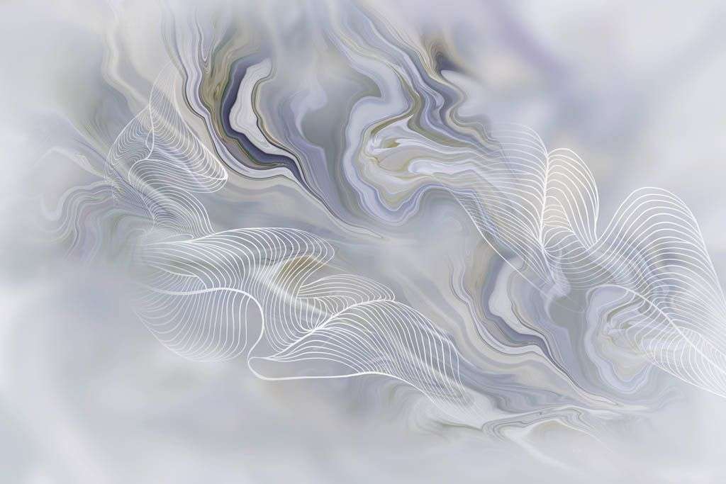 Фотообои в интерьере флюид арт серые разводы  13-628 фото