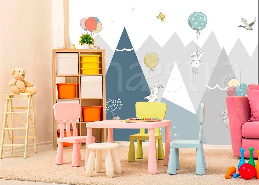 Фотообои в интерьере горы с животными  12-449 фото